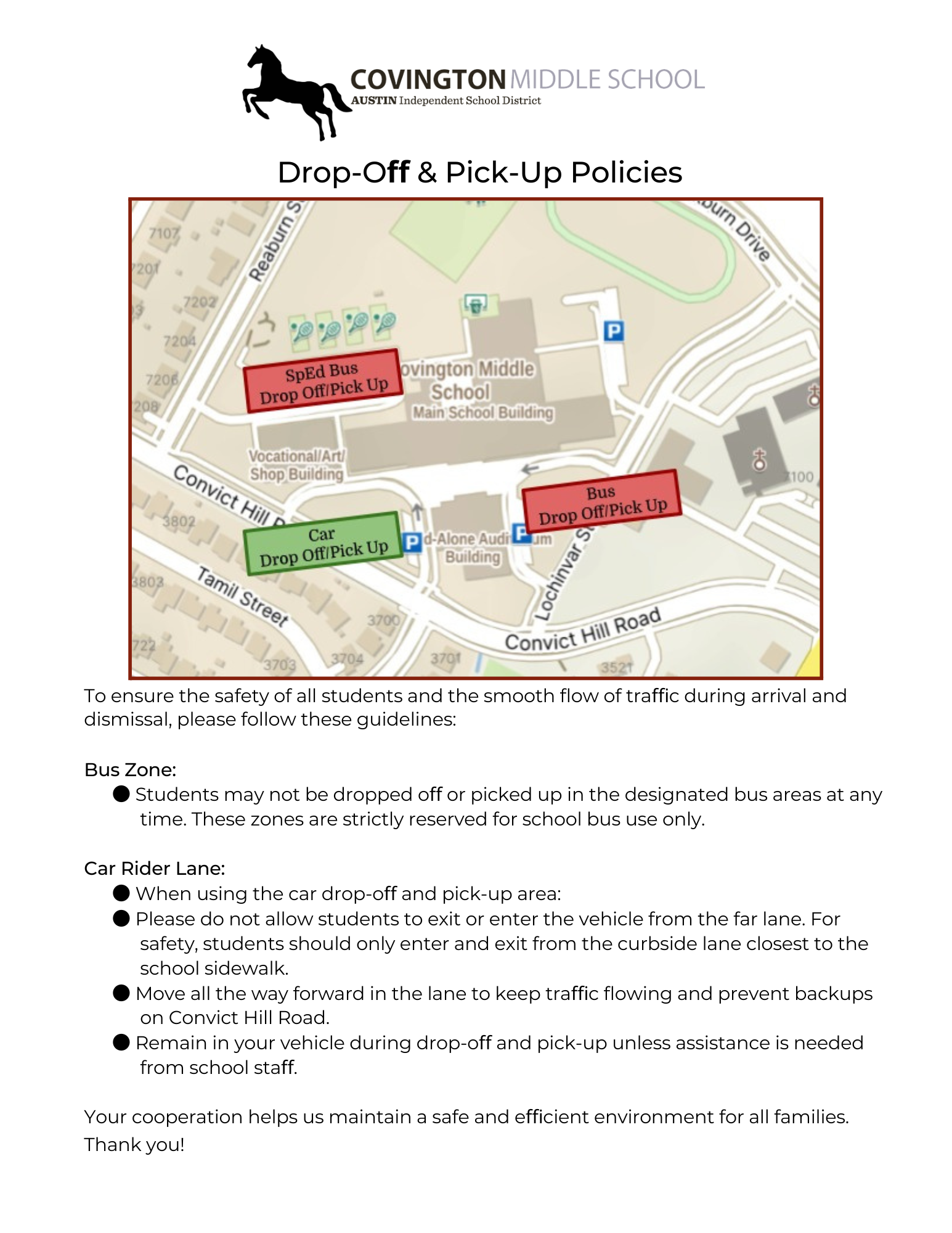 Drop Off/Pick up Procedures