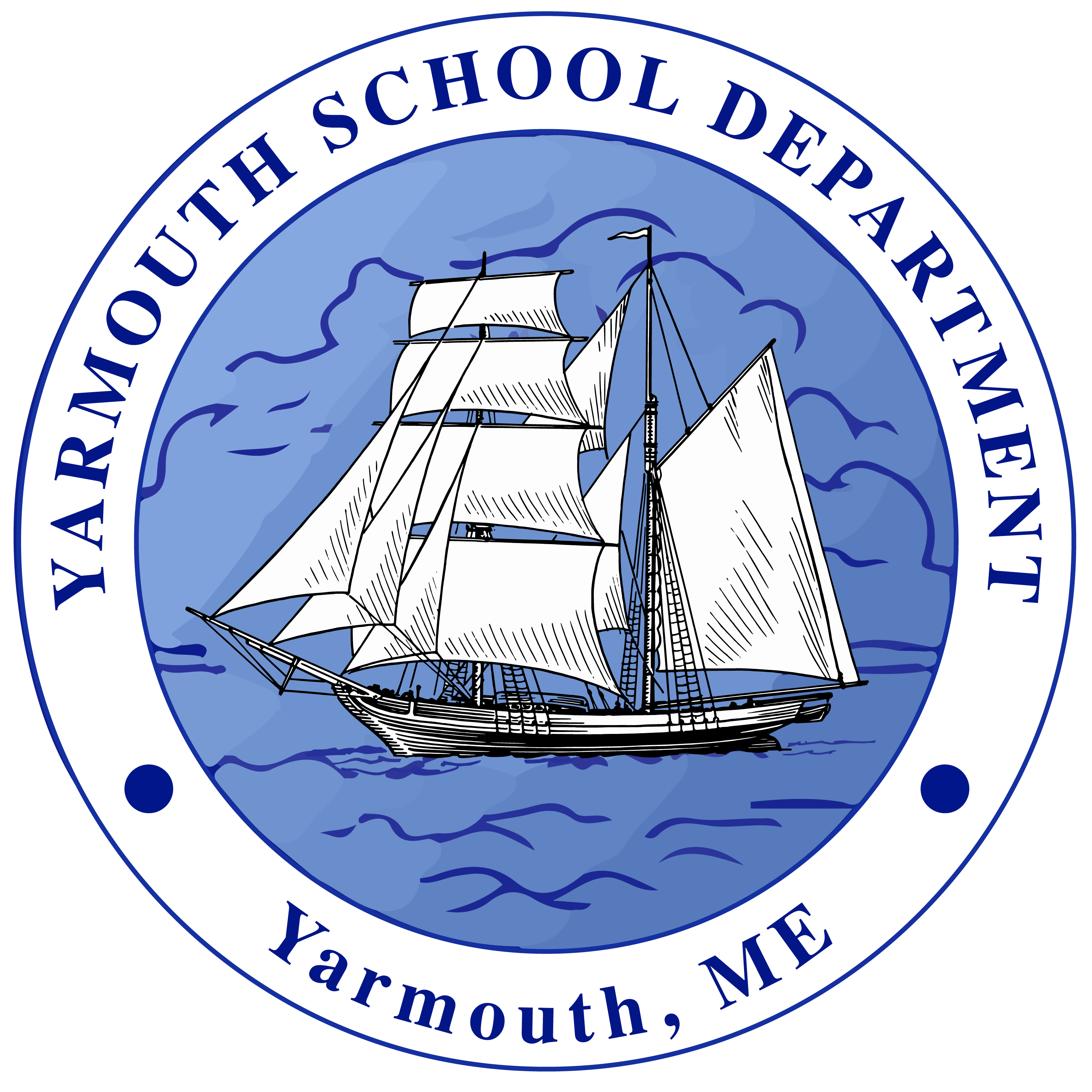 Yarmouth School Department logo with Clipper Ship