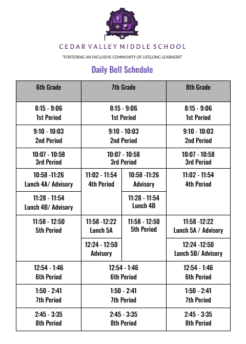 Bell Schedule