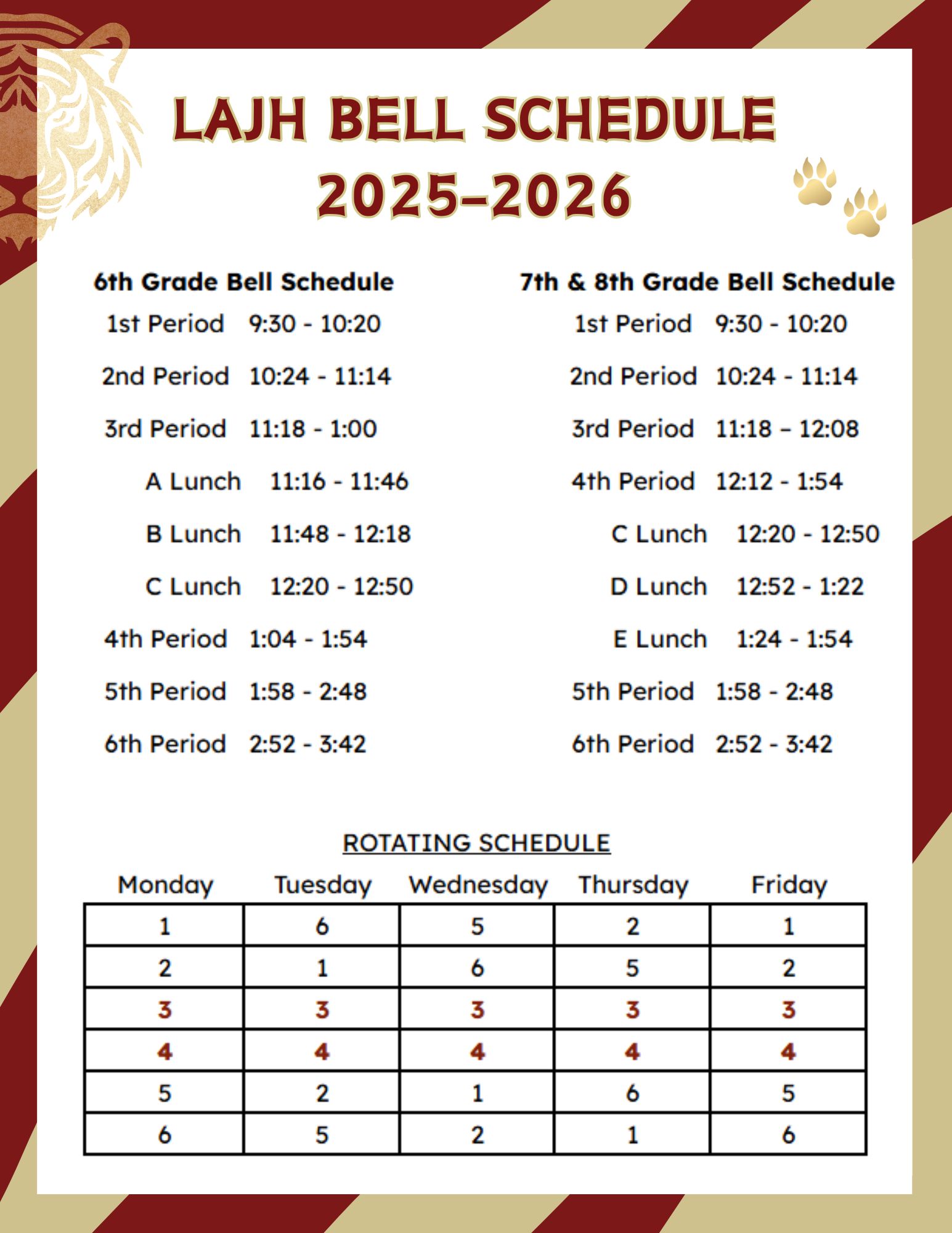 Bell Schedule