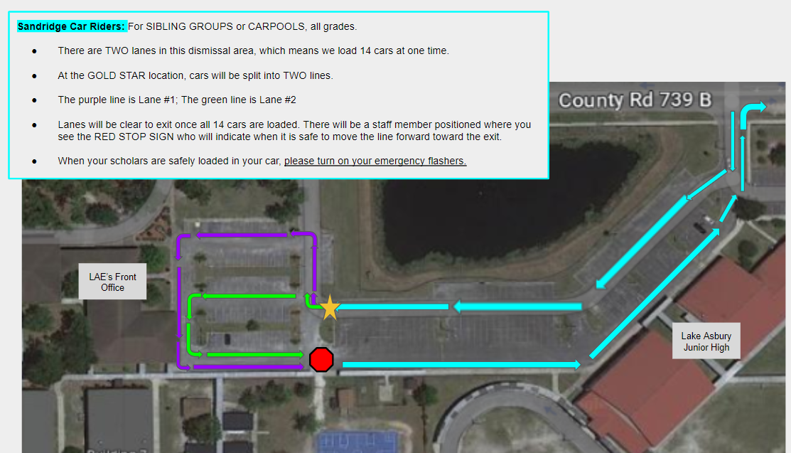 Sandridge Car Rider Map