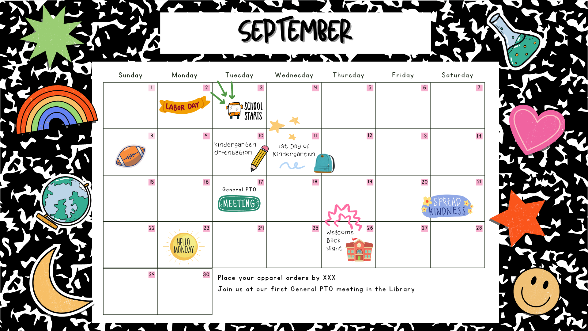 September PTO Calendar