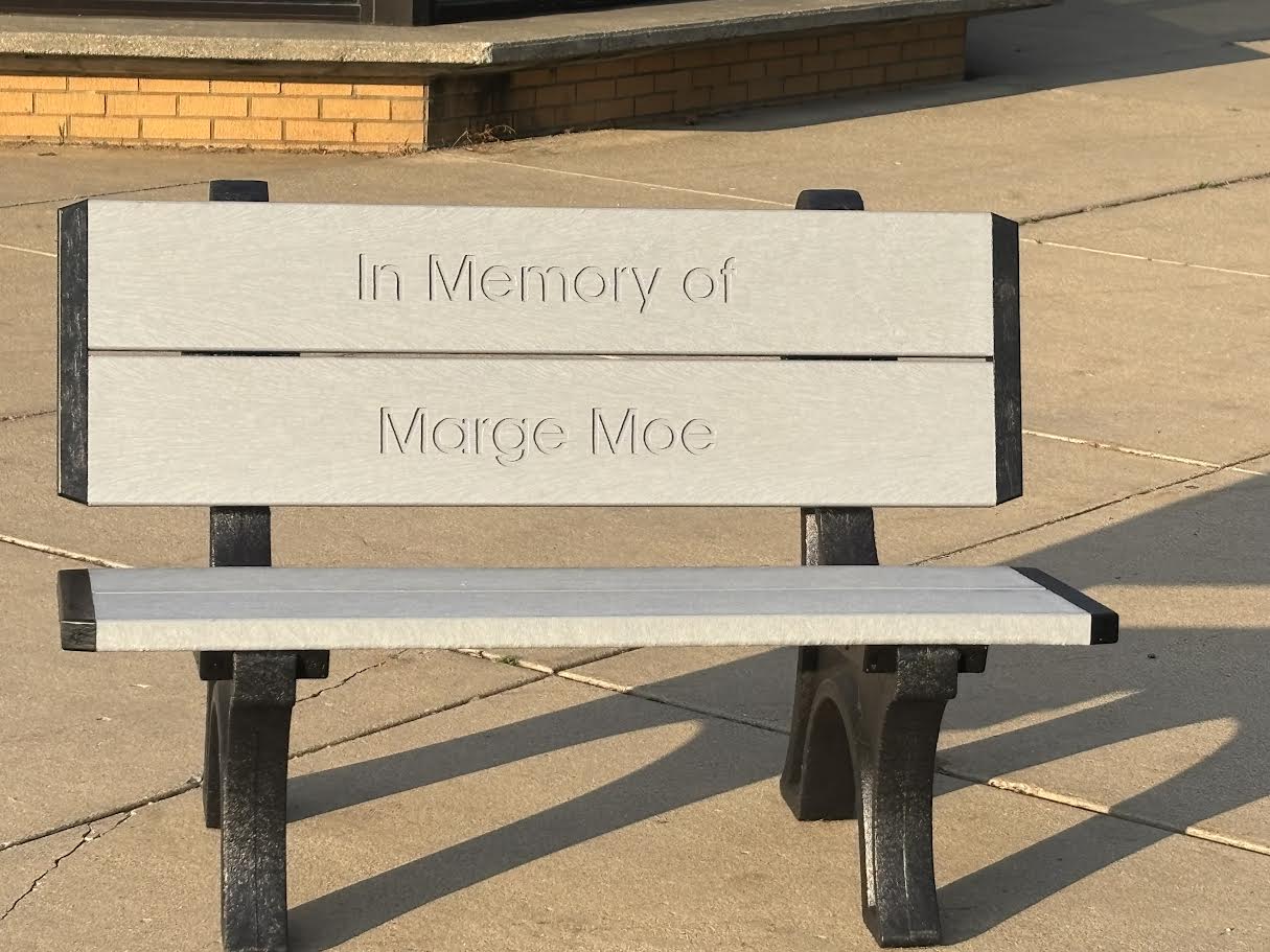 Marge Moe - Memorial Bench on Elementary Placyground