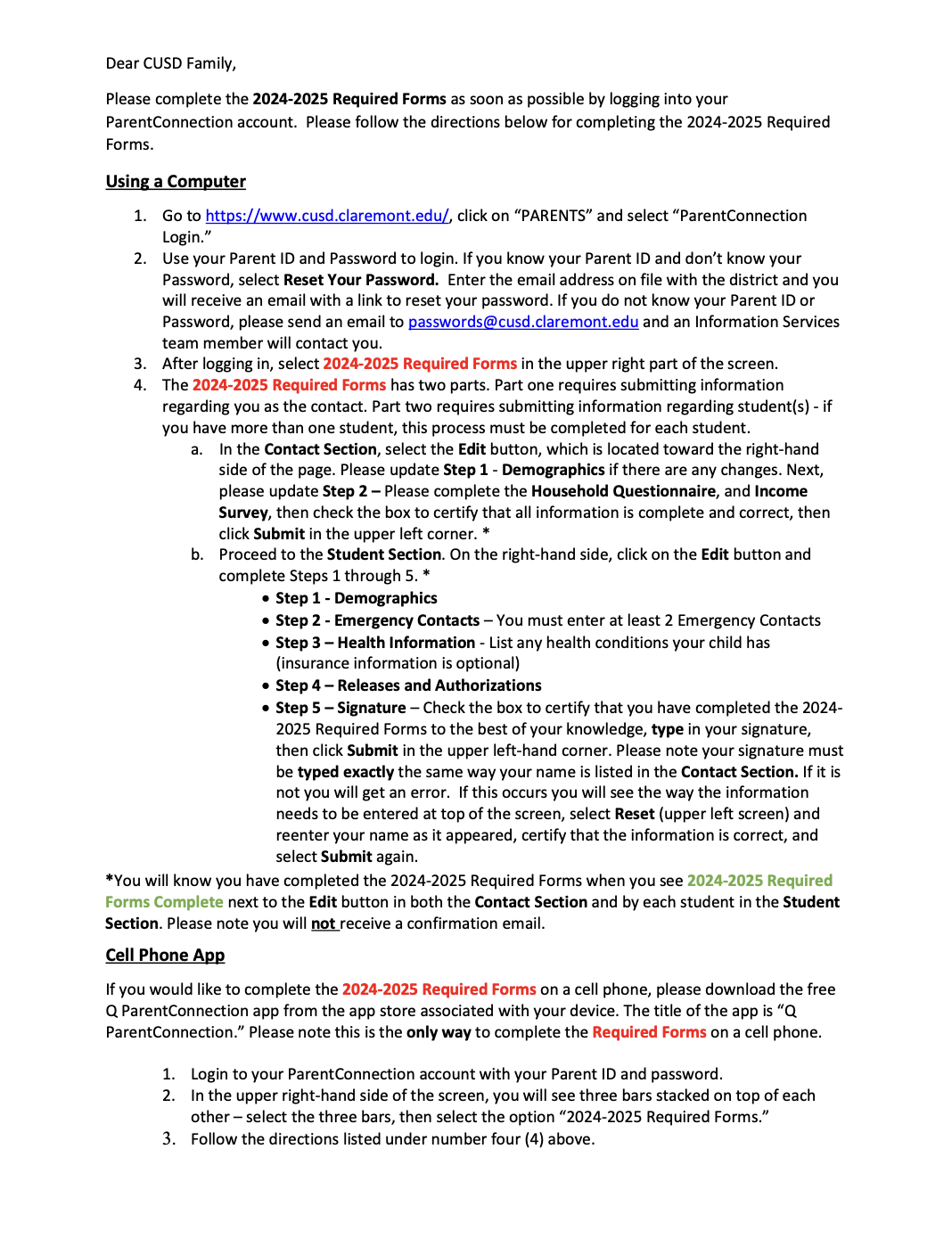 Required Forms Directions-English