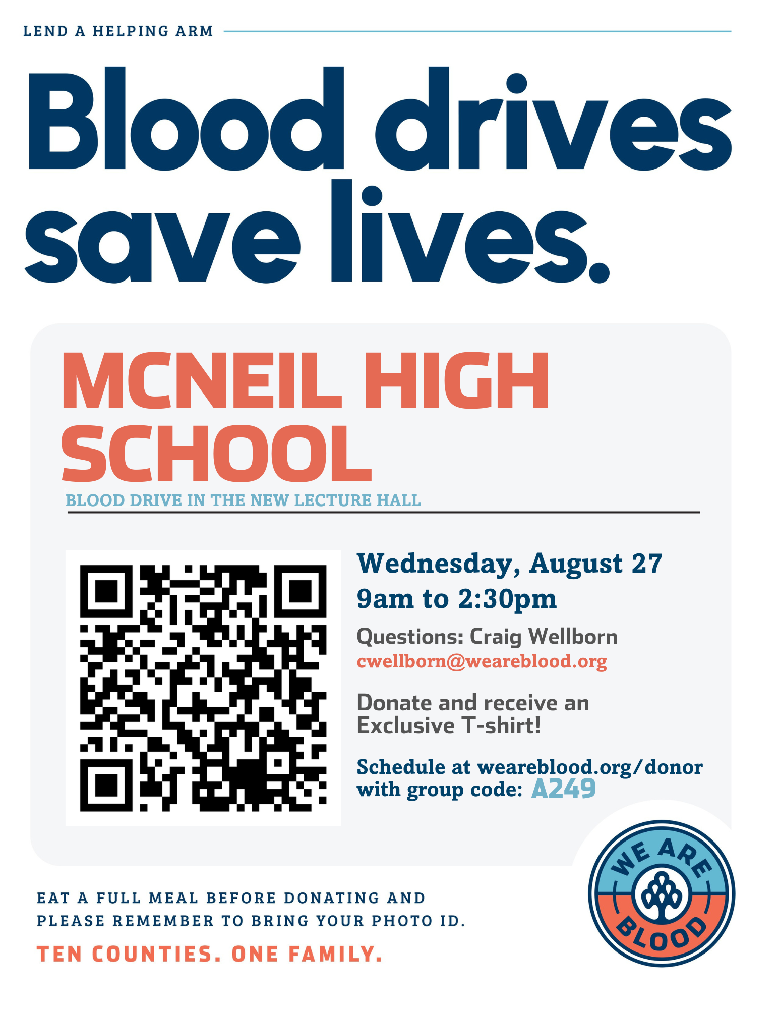 McNeil We Are Blood Drive Flyer, 8-27-2025