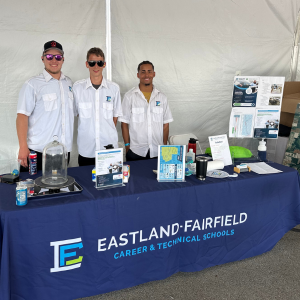 Eastland students at the Eastland-Fairfield booth Columbus Air Show