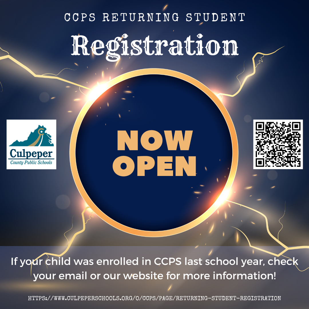 Returning Student Registration Now OPen 