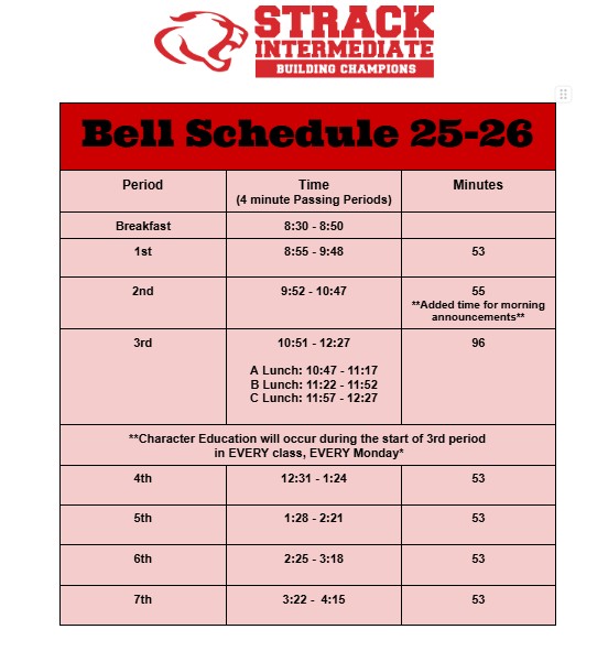 bell schedule