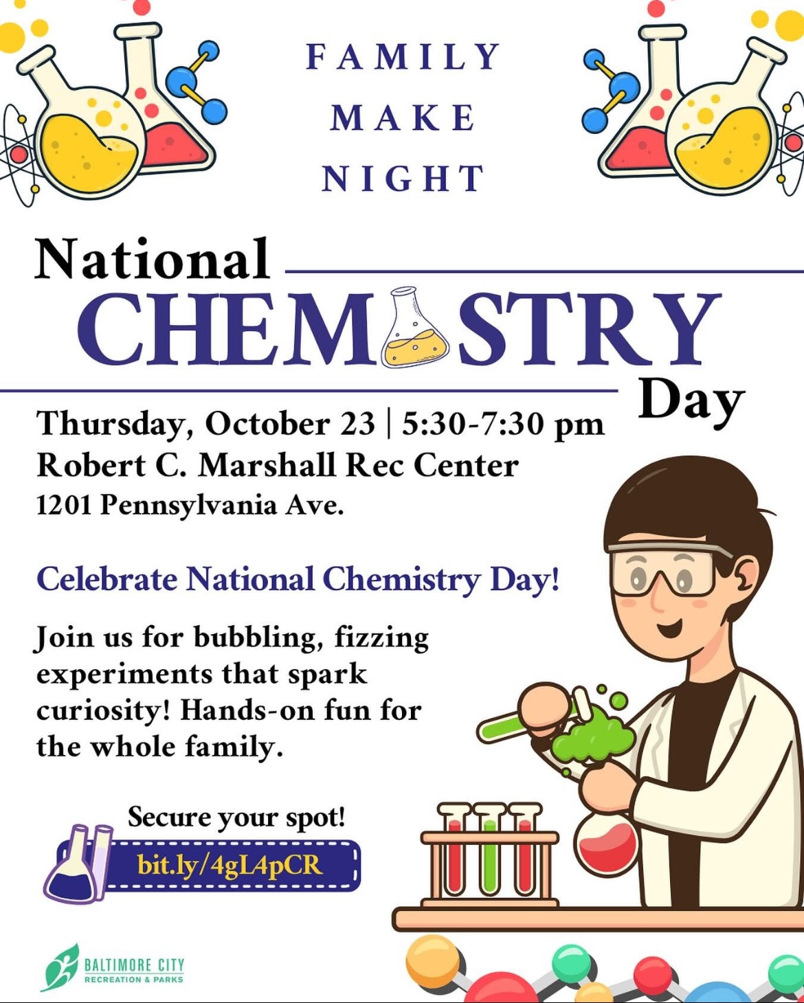 Noche de Creación en Familia del Día Nacional de la Química - 23 de octubre