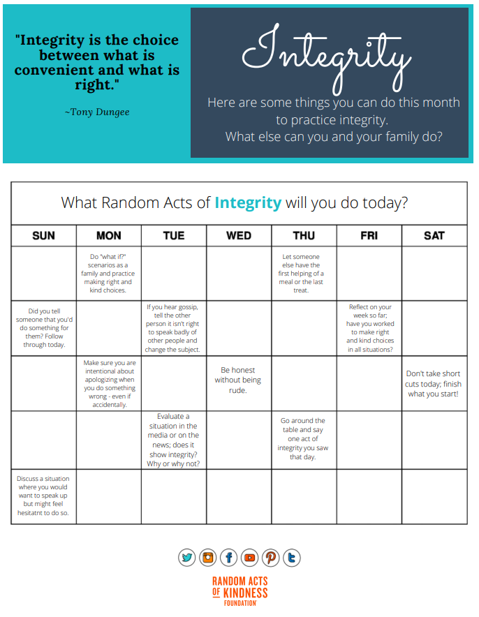 Integrity Calendar