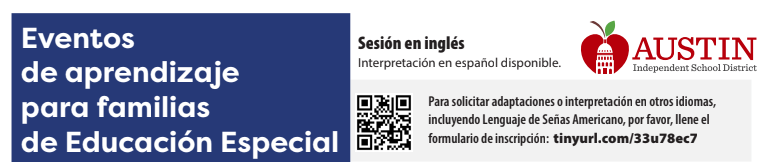 Para solicitar adaptaciones o interpretación en otros idiomas, incluyendo Lenguaje de Señas Americano, por favor, llene el formulario de inscripción: tinyurl.com/33u78ec7