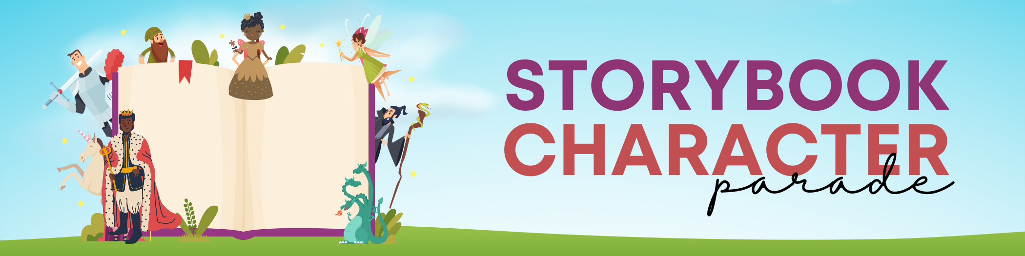 graphic of storybook parade picture of a book