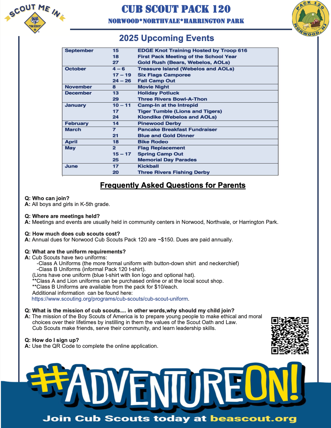 Cub Scout flyer 2 of 2