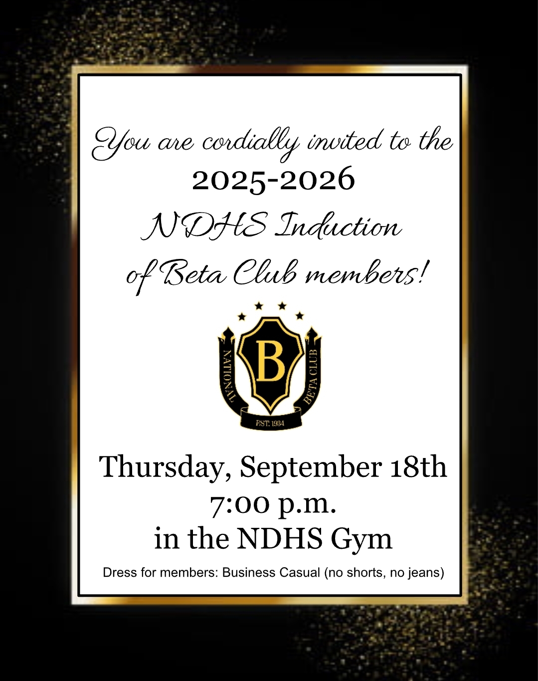 NDHS Beta Induction Ceremony
