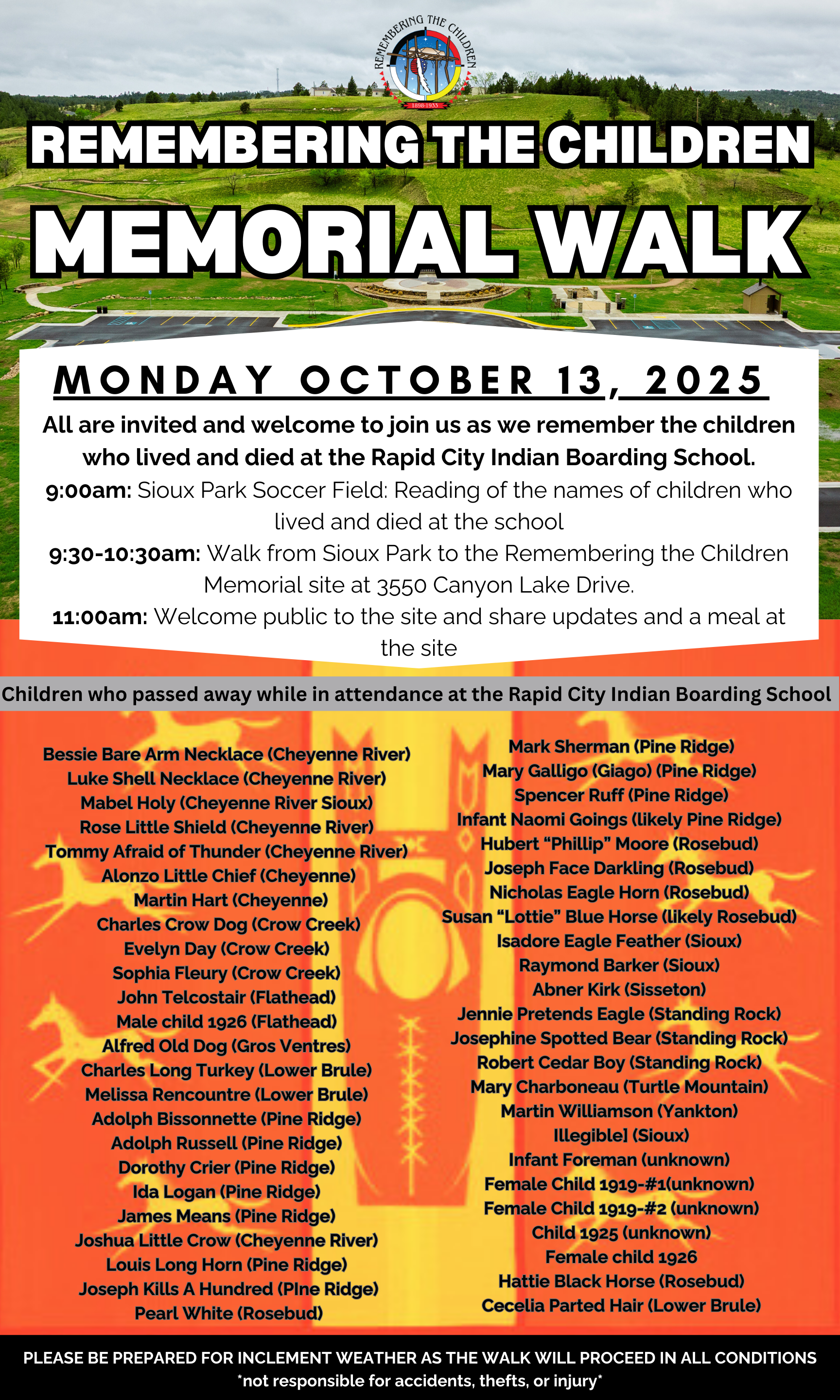 Remembering the children memorial walk october 13