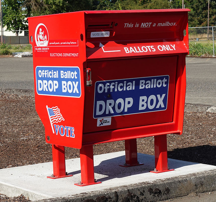 Photo of a ballot dropbox