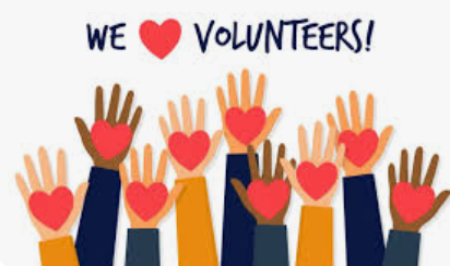 Hands with hearts - We love volunteers