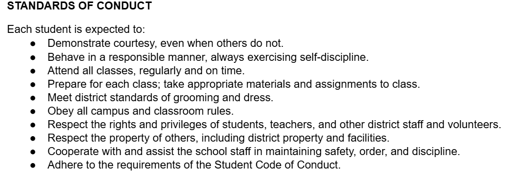 Classroom Conduct