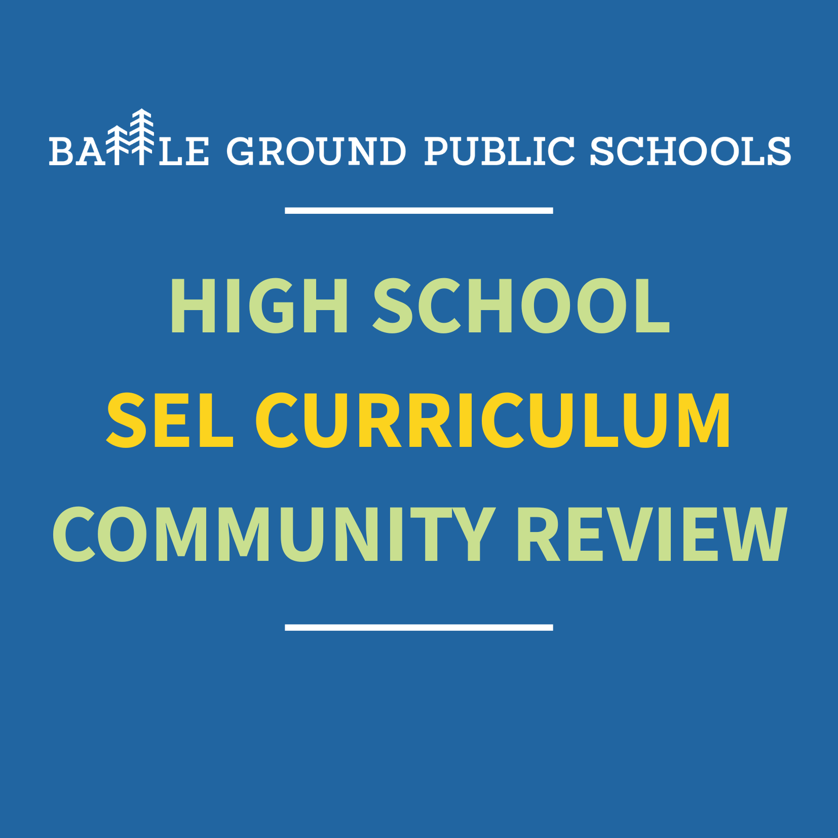 A graphic reading High School SEL Curriculum Community Input