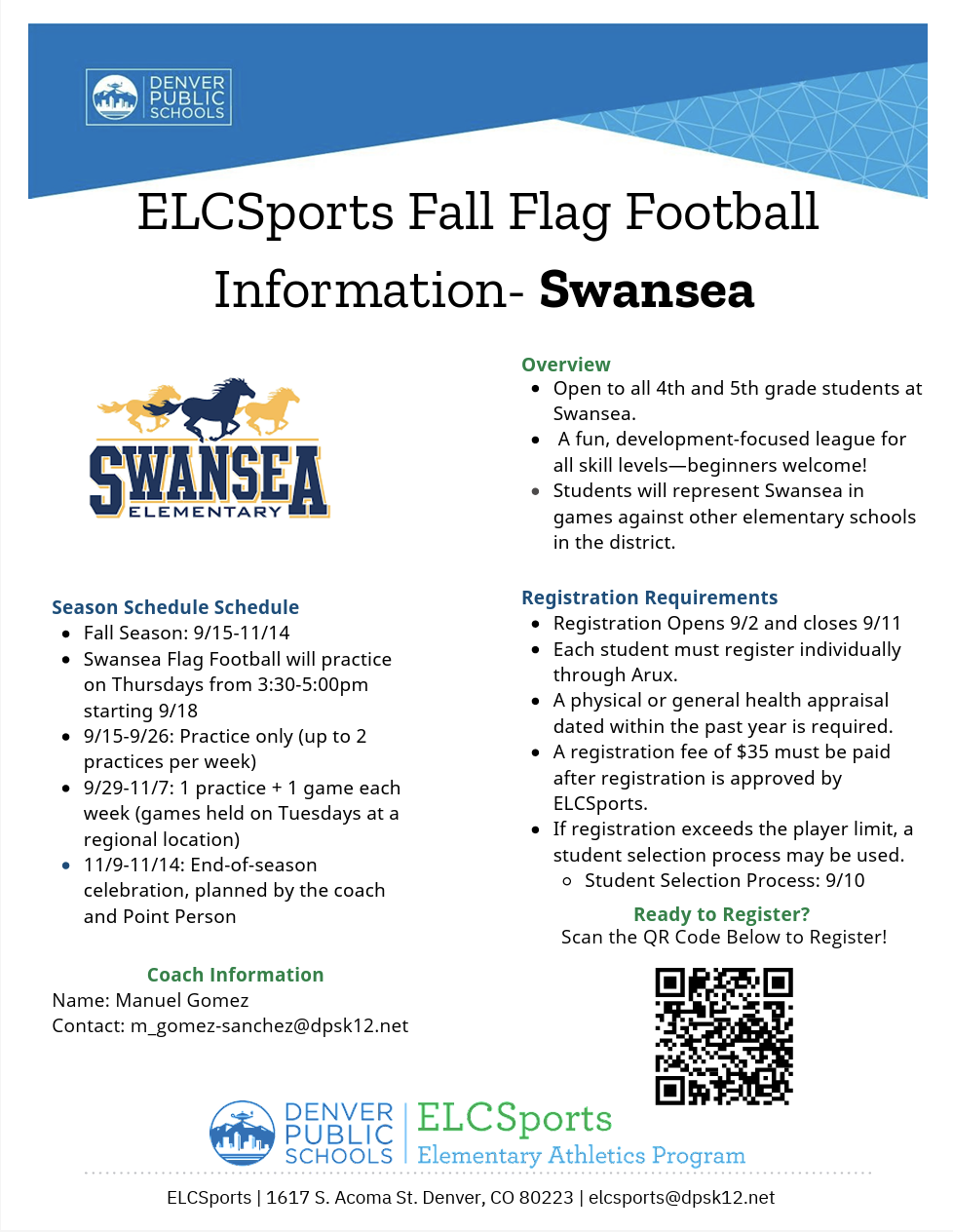 ELC Flag Football Information English