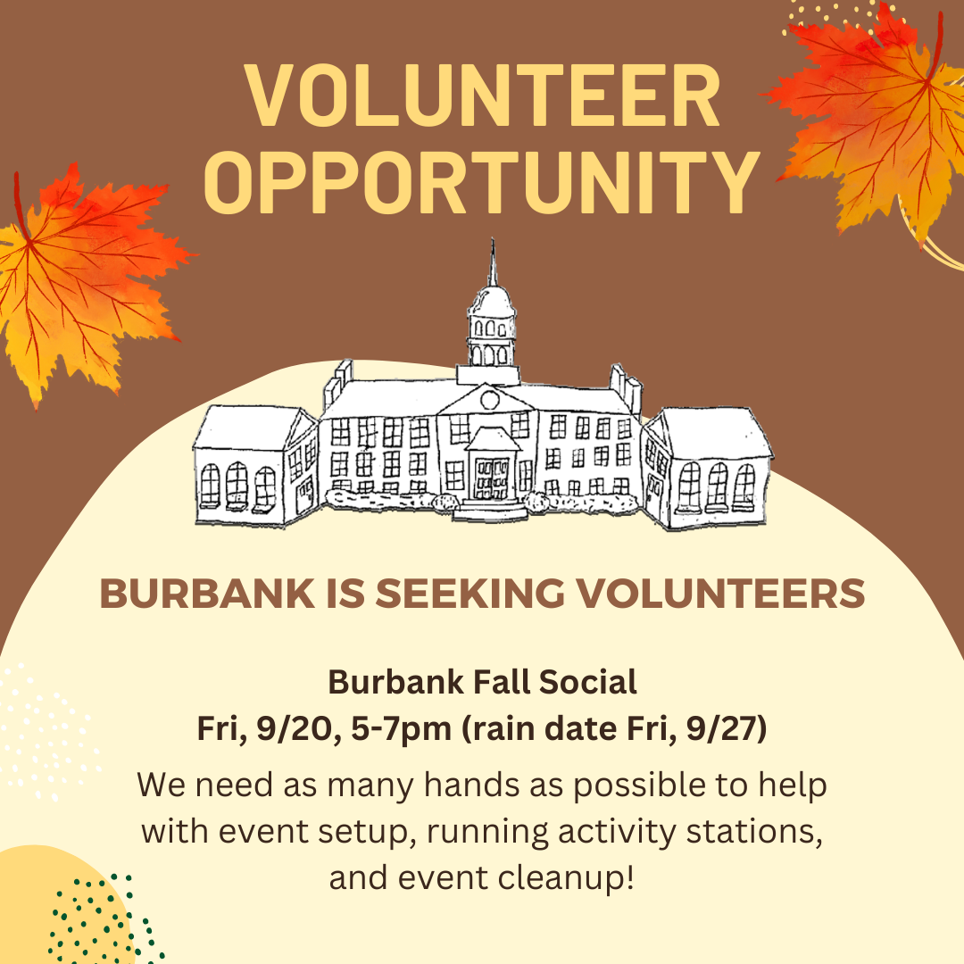 Burbank Volunteer Opportunity for Fall Social