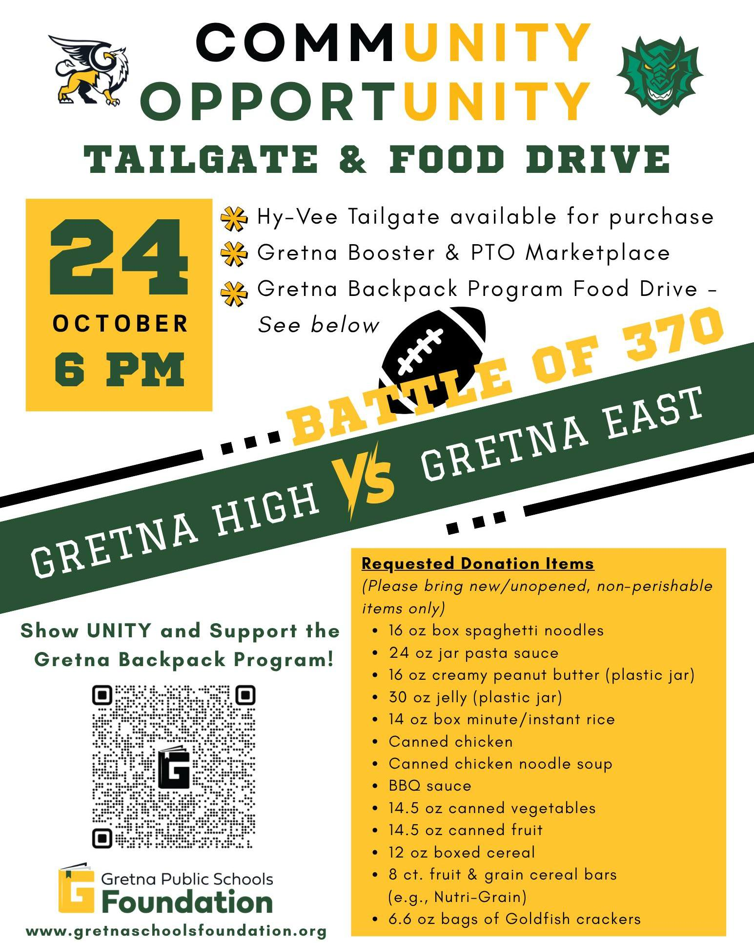 Tailgate and food drive