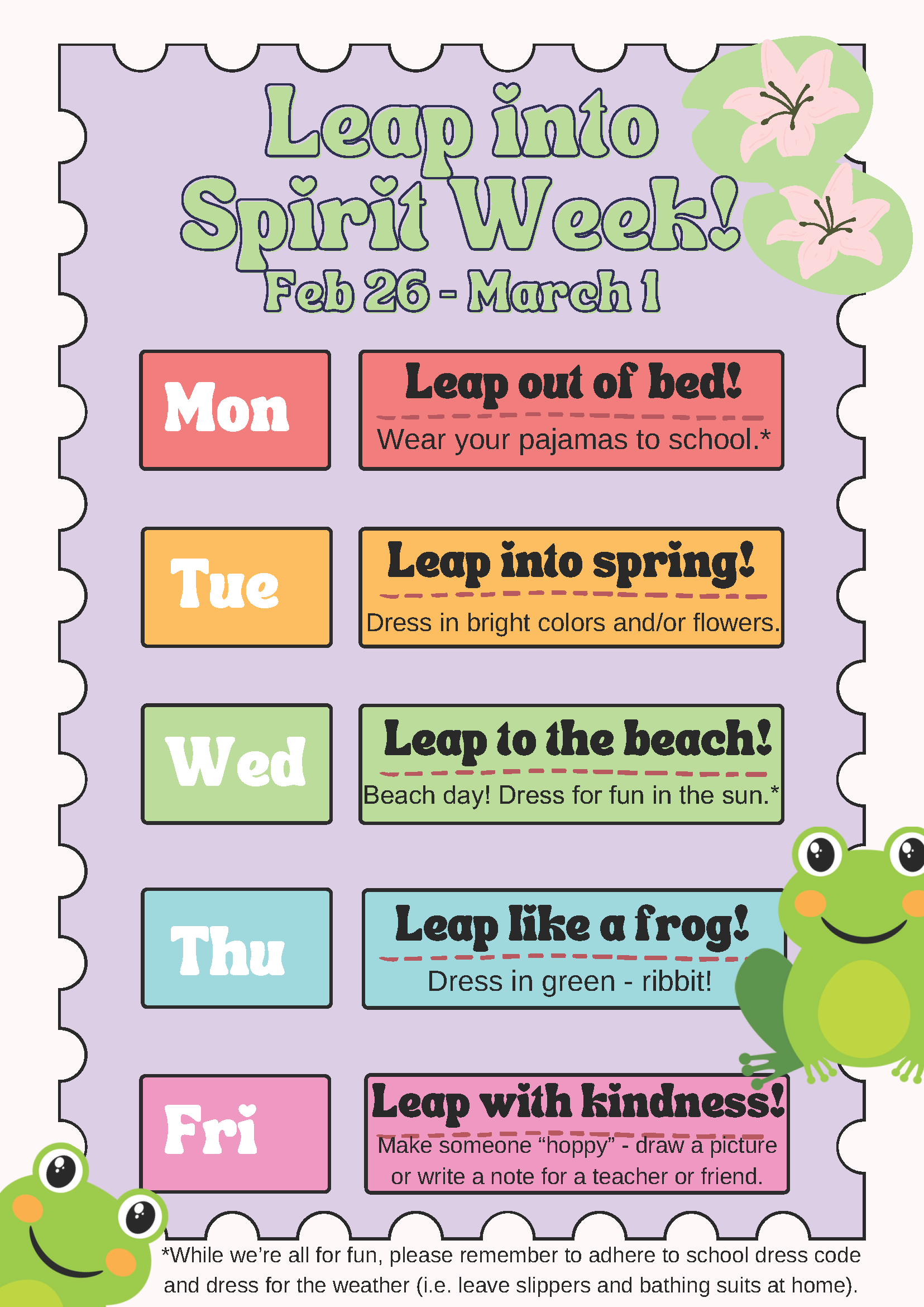 Leap Week Spirit Week