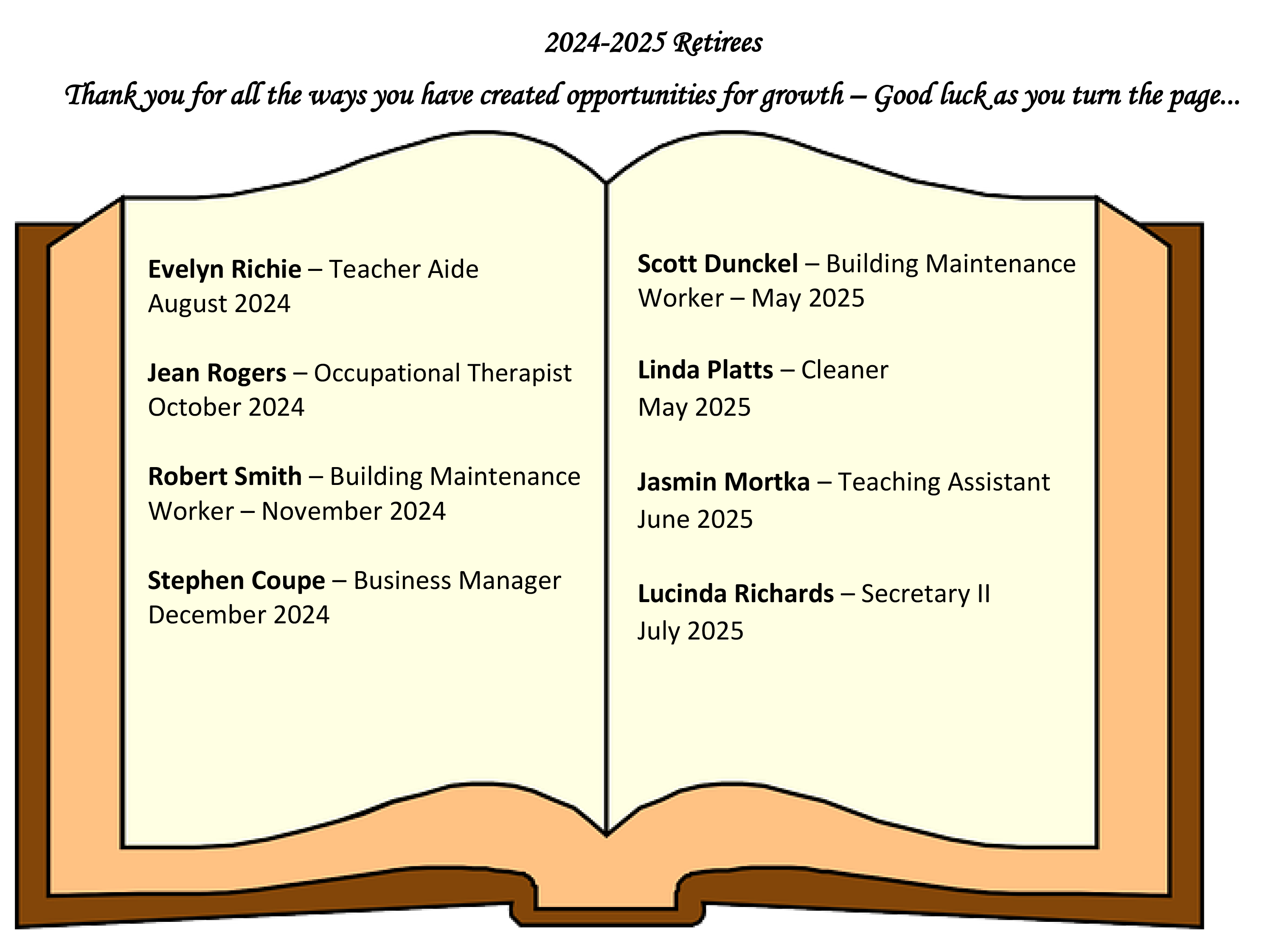 Staff retiree book