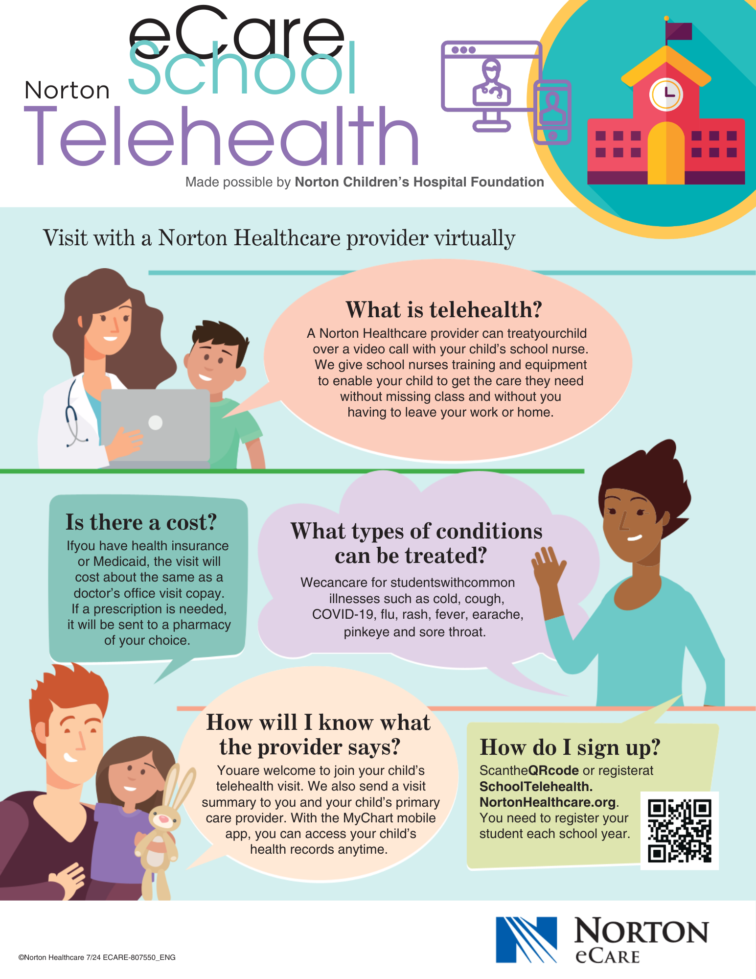 Norton telehealth is available for all families