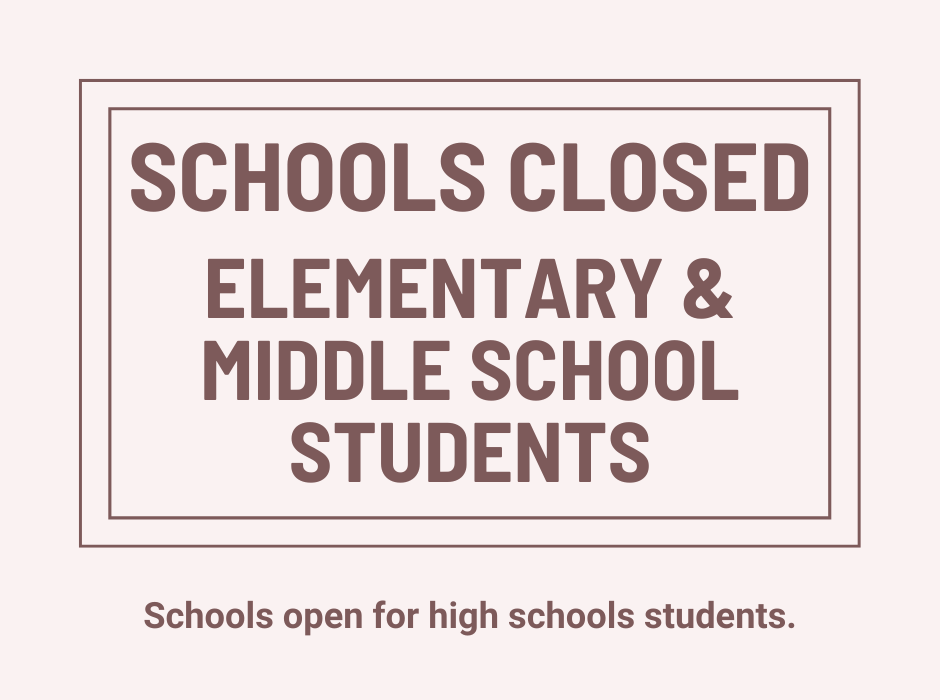 school closed elementary and middle school students