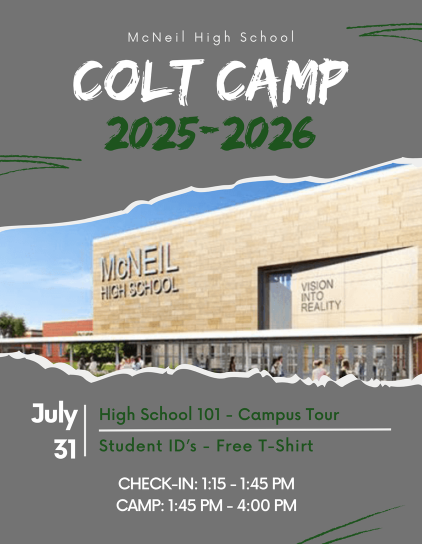 Colt Camp, 2025 : Thursday, July 31st, 2025 (1:00 PM to 4:00 PM)