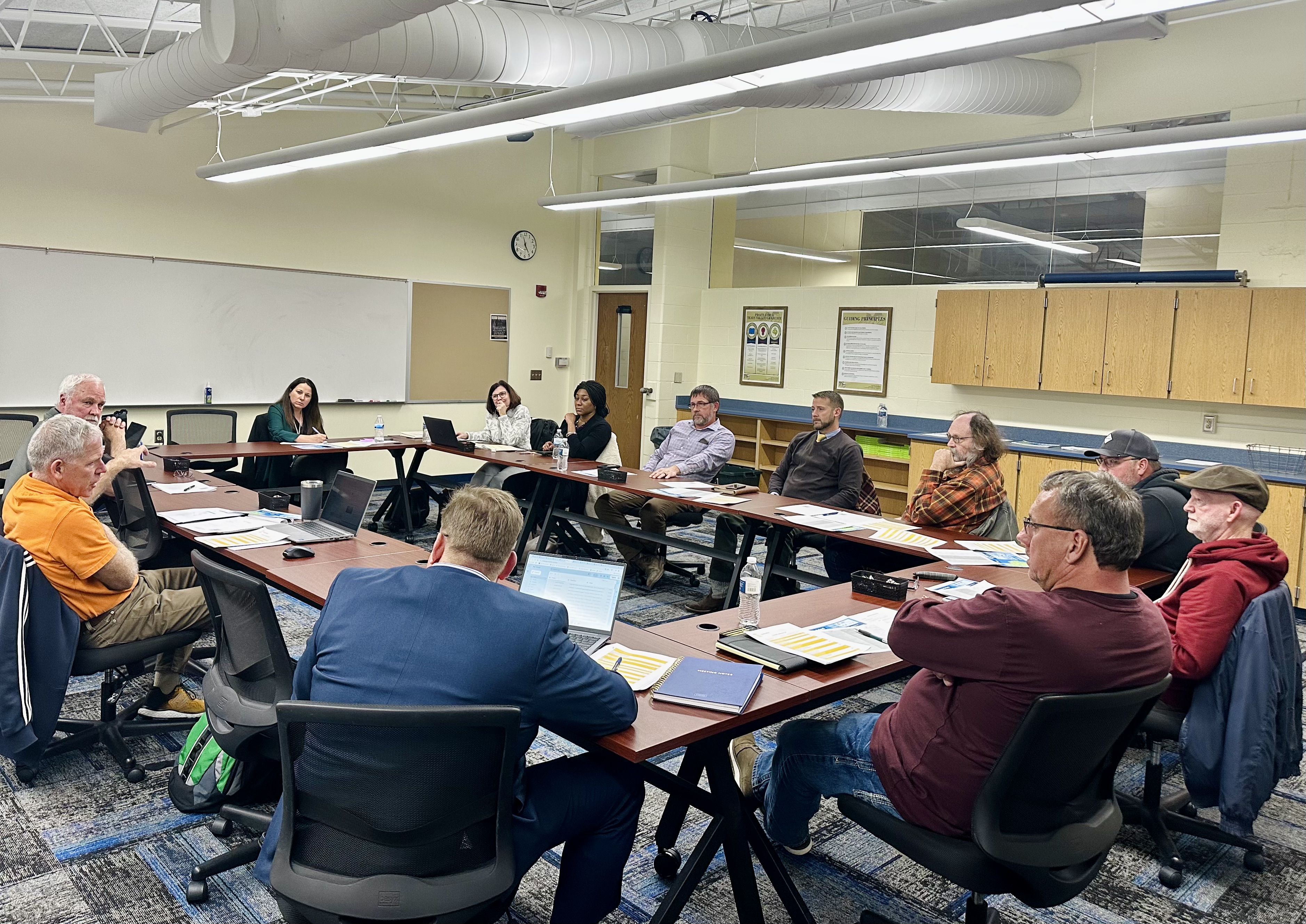 Electrical Program Meeting with local industry leaders, electricians and district administrators