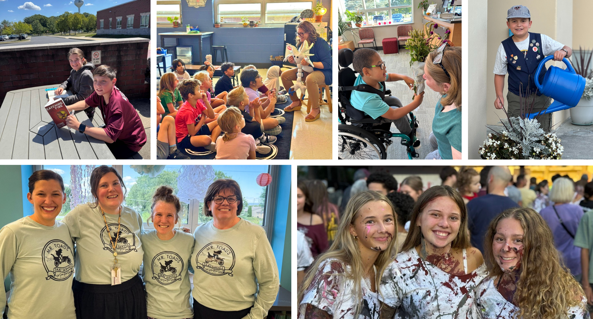 Collage of photos featuring students and staff from around our district