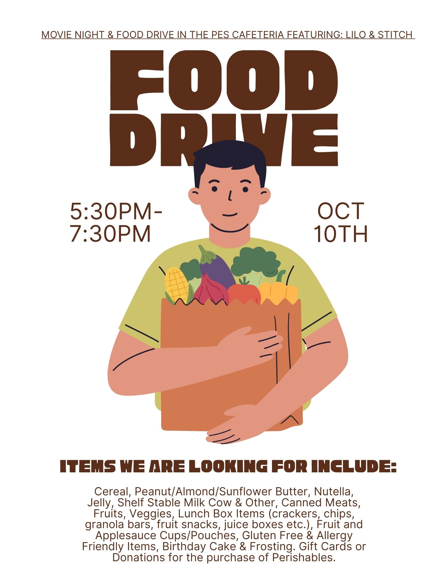 Family Movie Night & Food Drive Flyer (3)