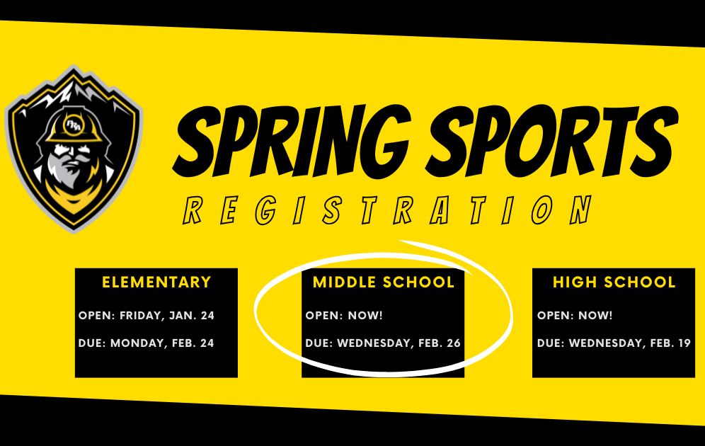 MS Spring Sports Registration / Registration Deadline: February 26