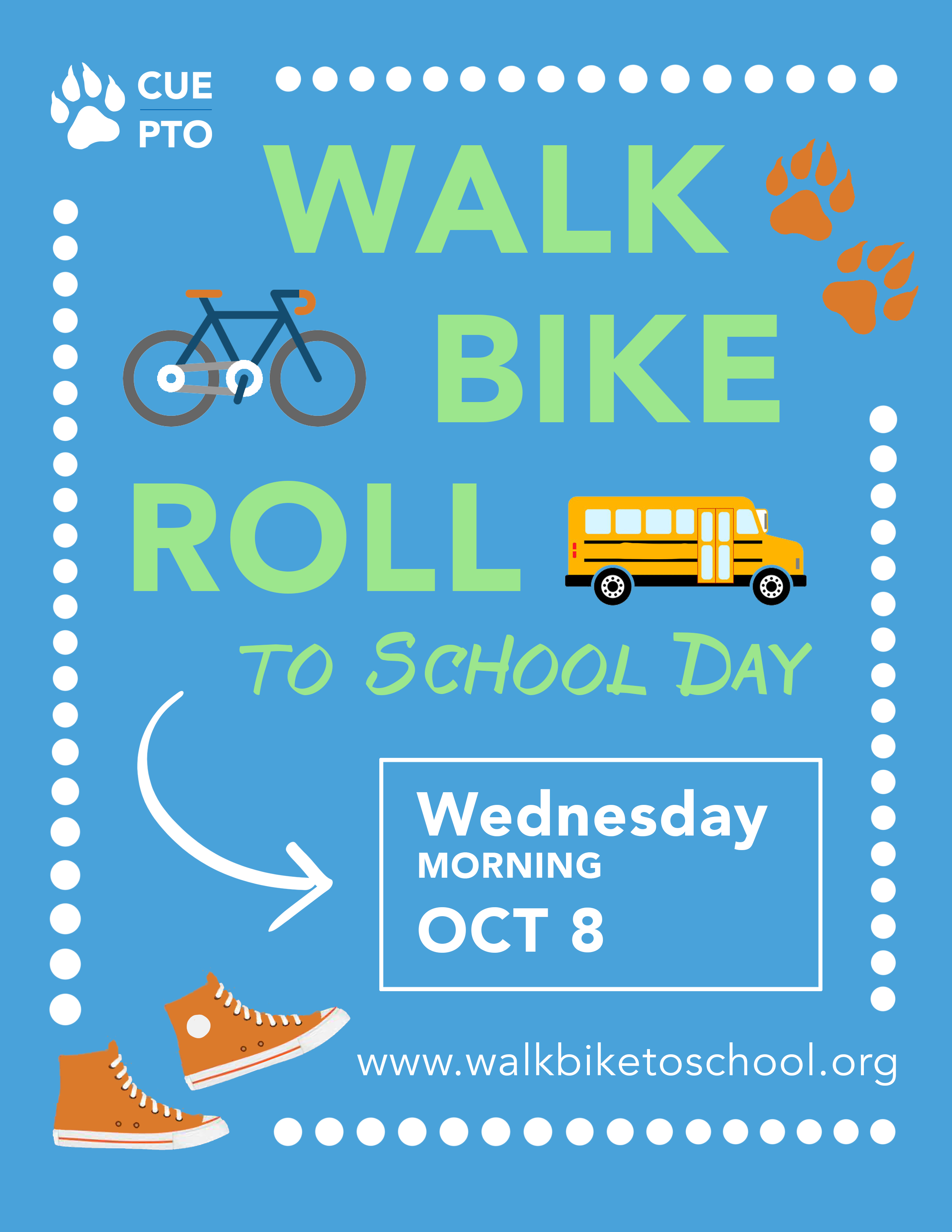 walk bike roll to school day