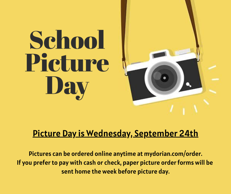 School picture day is Wednesday, September 24th.