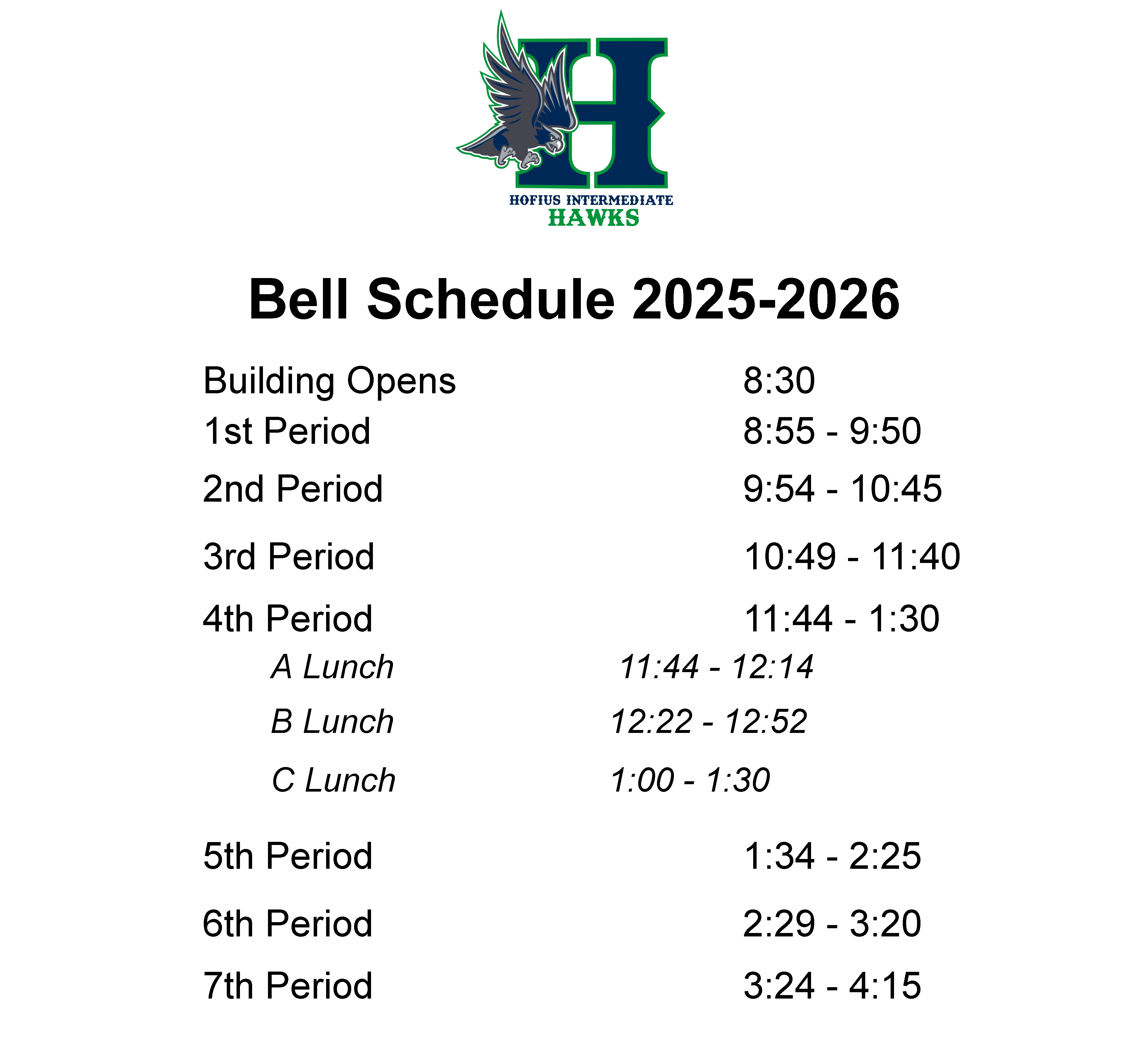 Bell Schedule