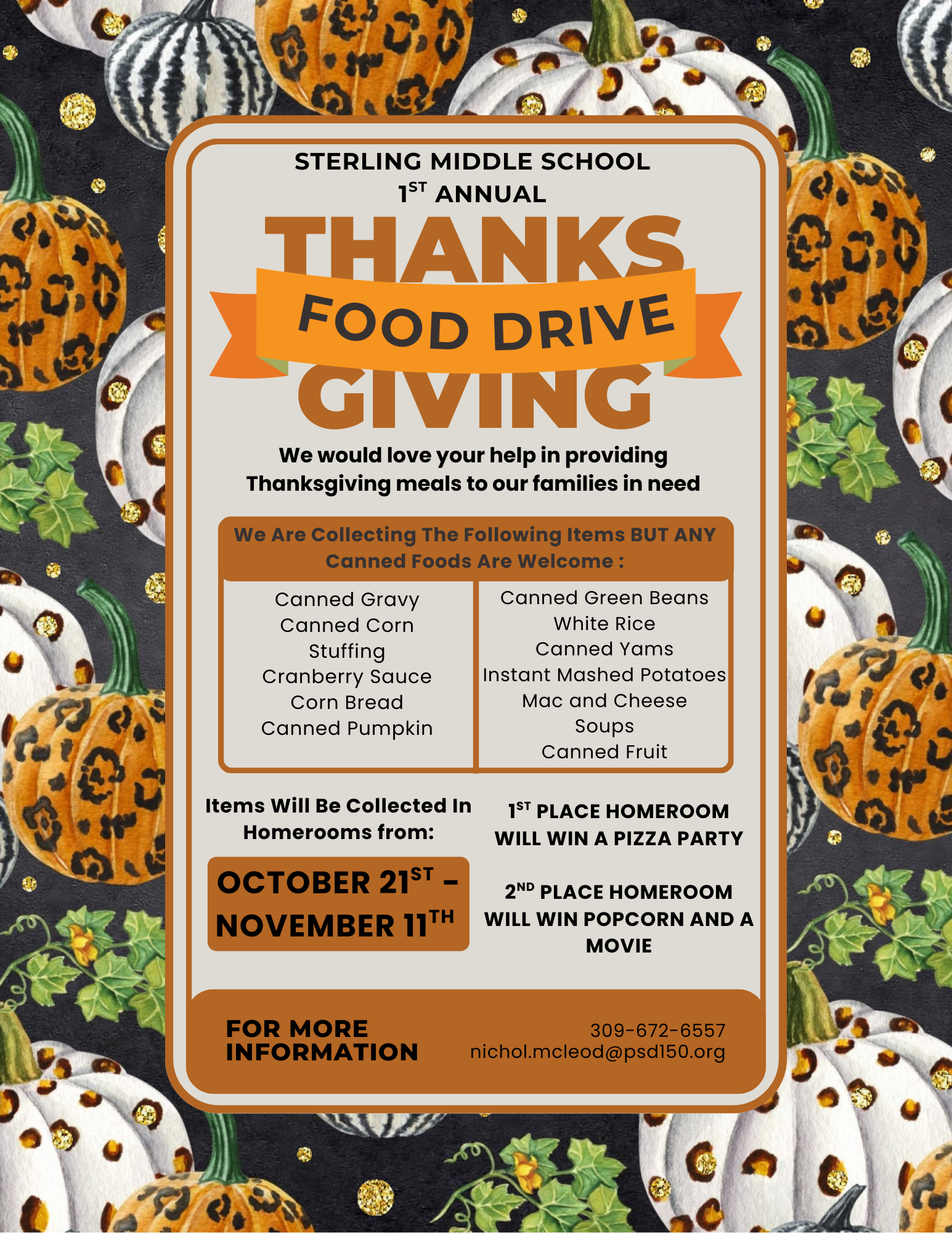Thanksgiving Food Drive Flyer