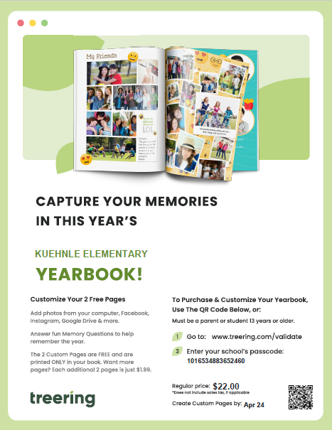 yearbook graphic with qr code