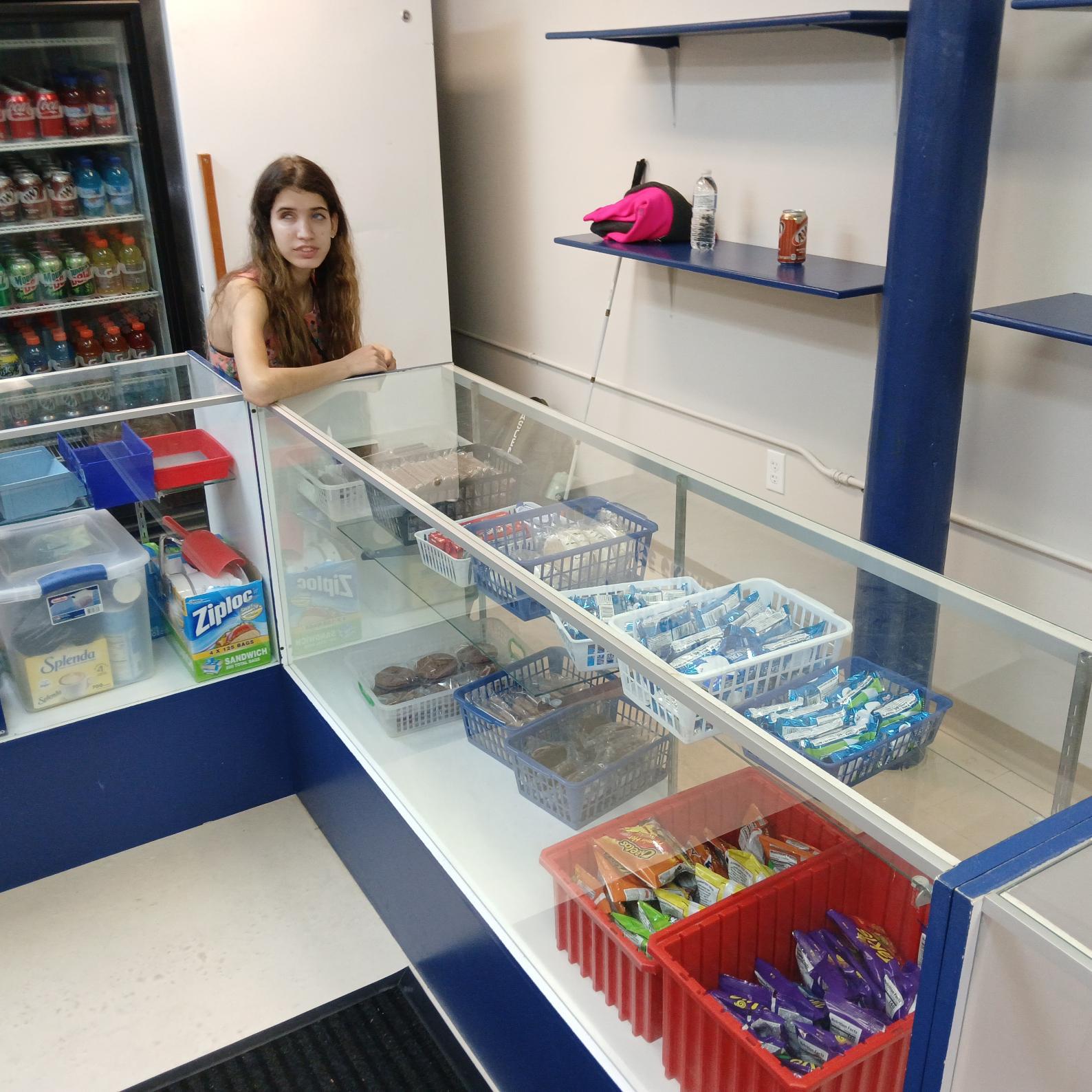 Melissa sitting at the counters
