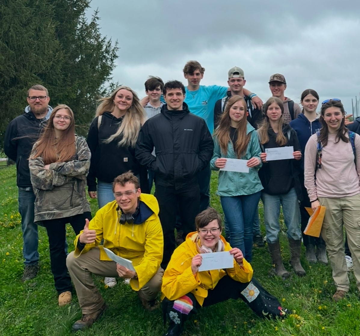 Conservation students and teacher outside