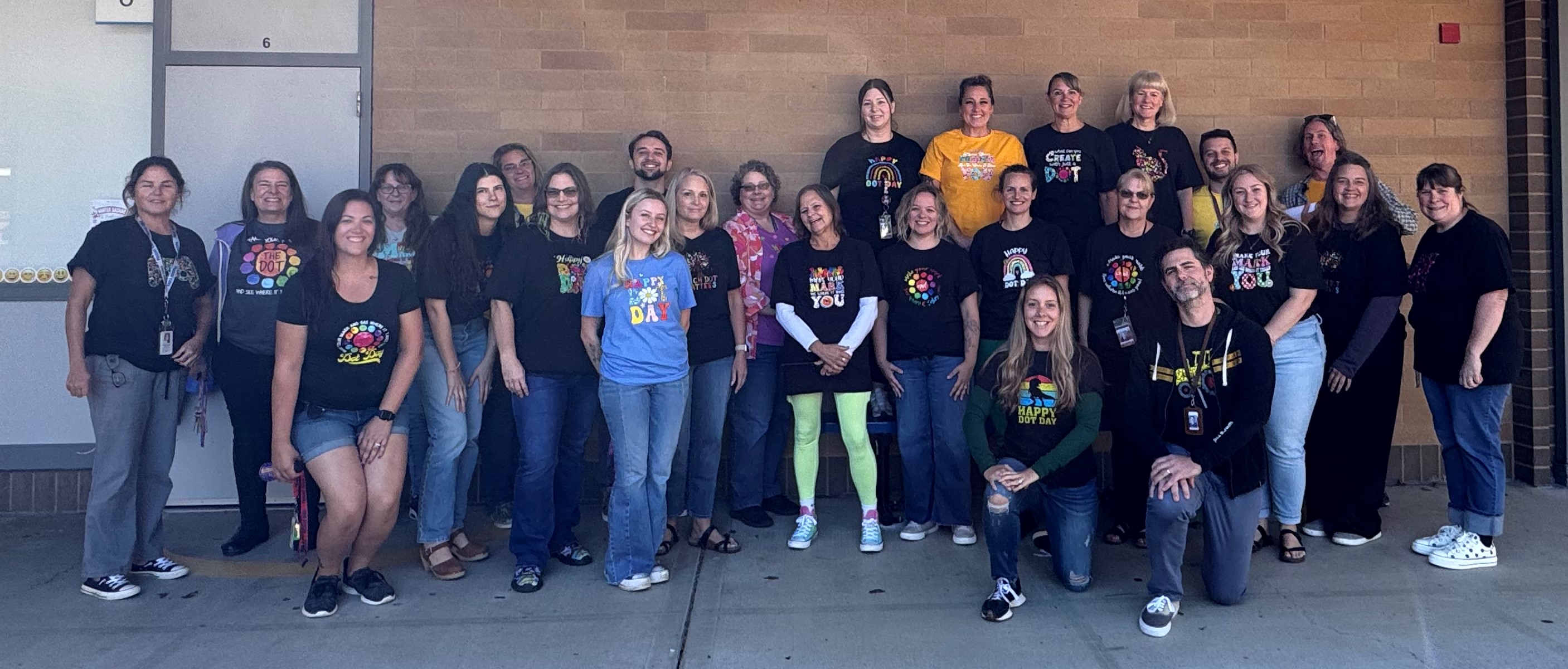 Pleasant Valley Middle School staff in their Dot Day gear