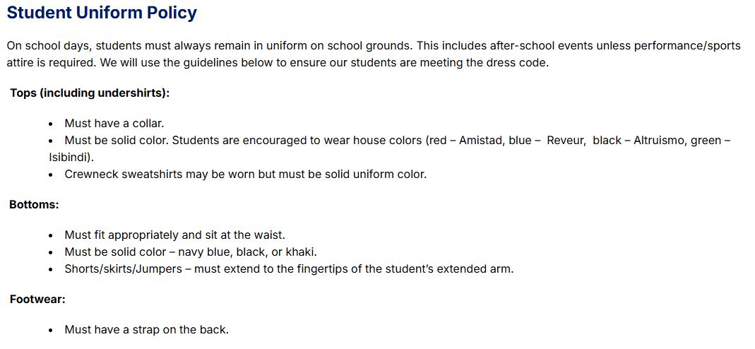 School Uniform Policy