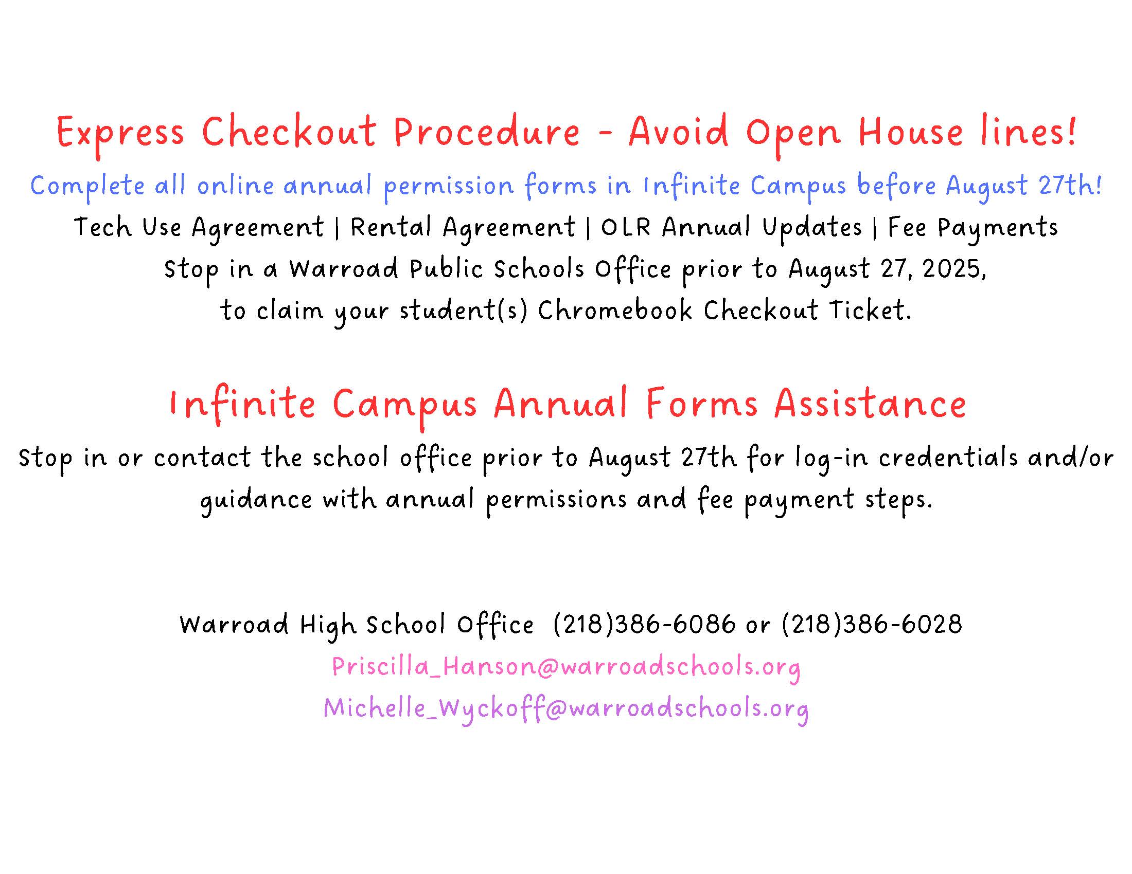 Check out procedures