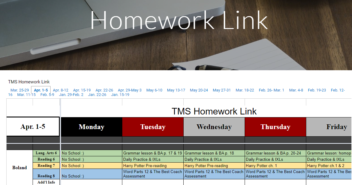 Homework Link