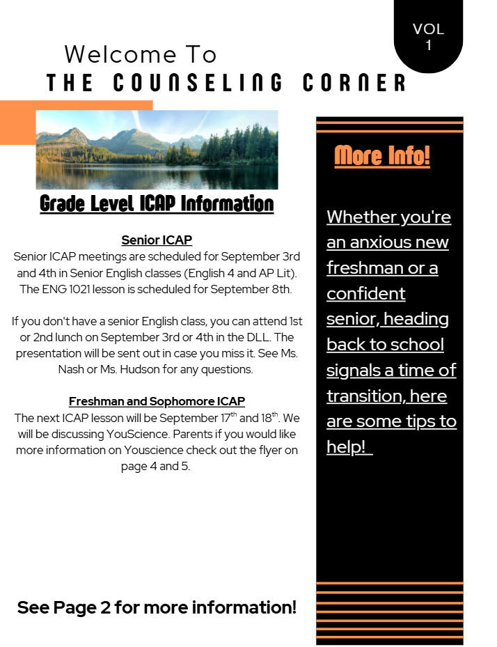 Image of the Counseling Corner Newsletter