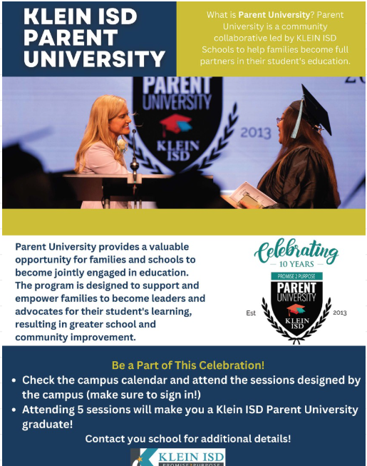 Parent university Information with photo of superintendent