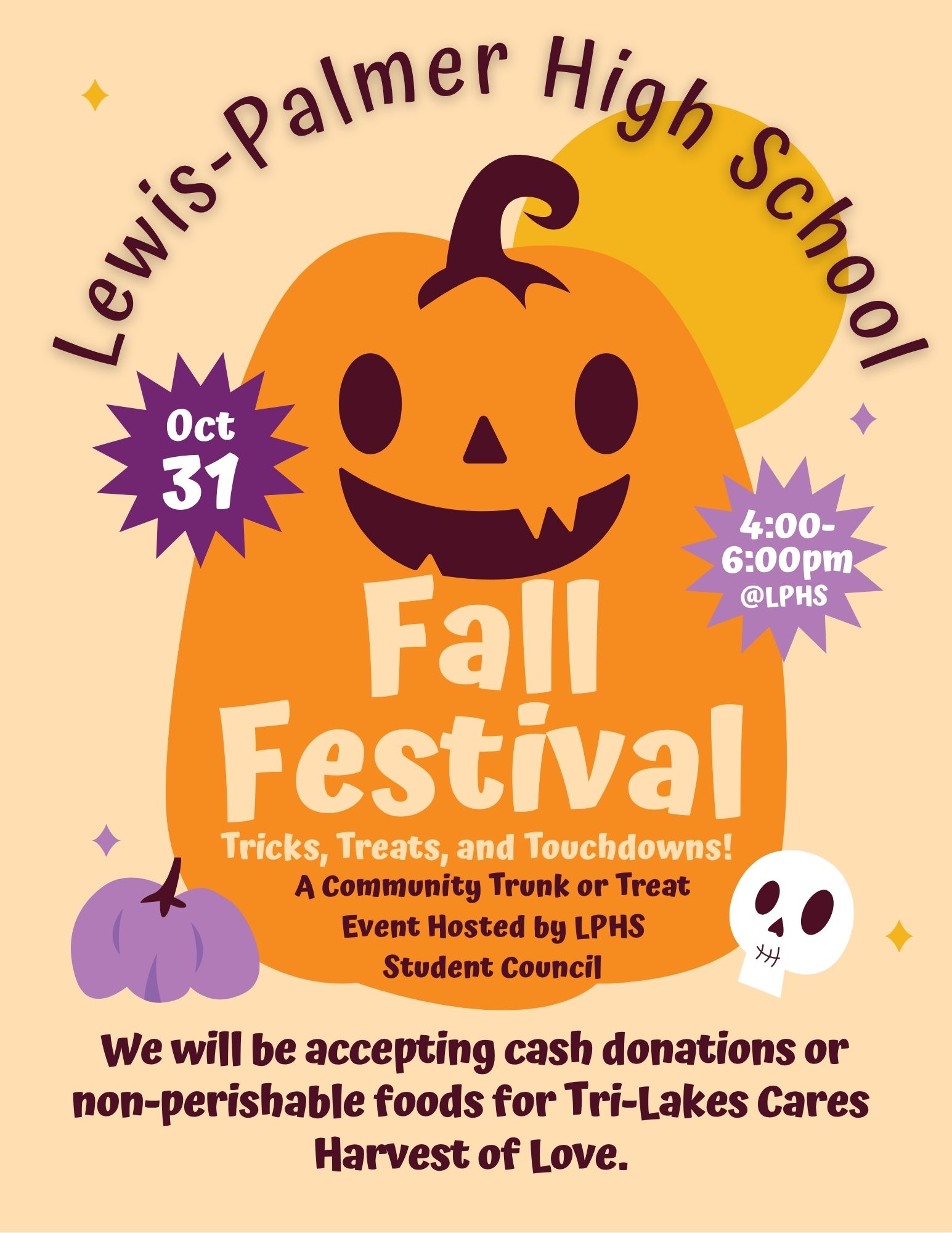Fall Festival/Trunk or Treat- Proceeds go to Tri-Lakes Cares