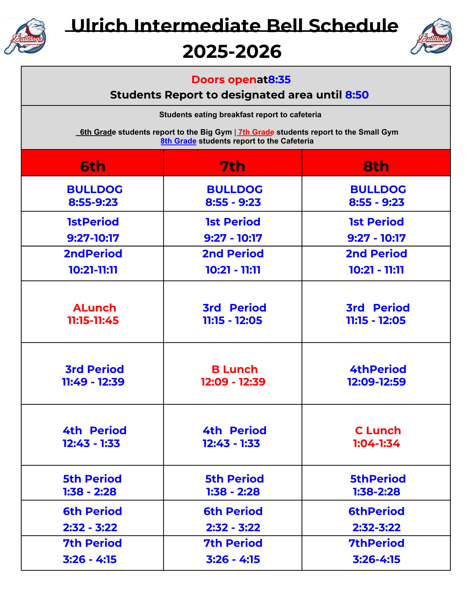 schedule